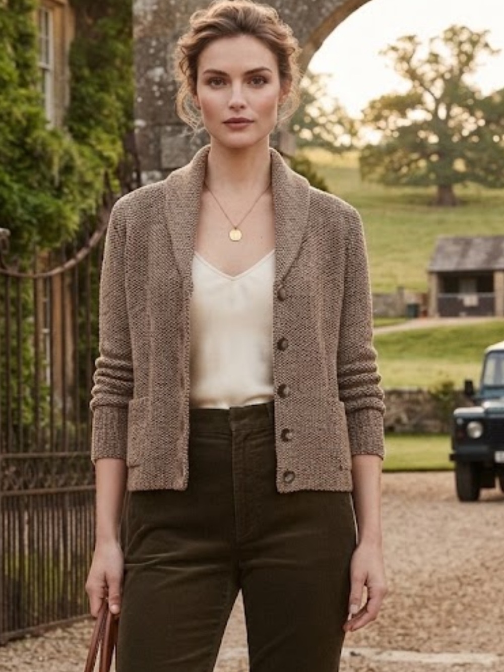 Lauren Ralph Lauren lambswool shawl collar cardigan made in Hong Kong